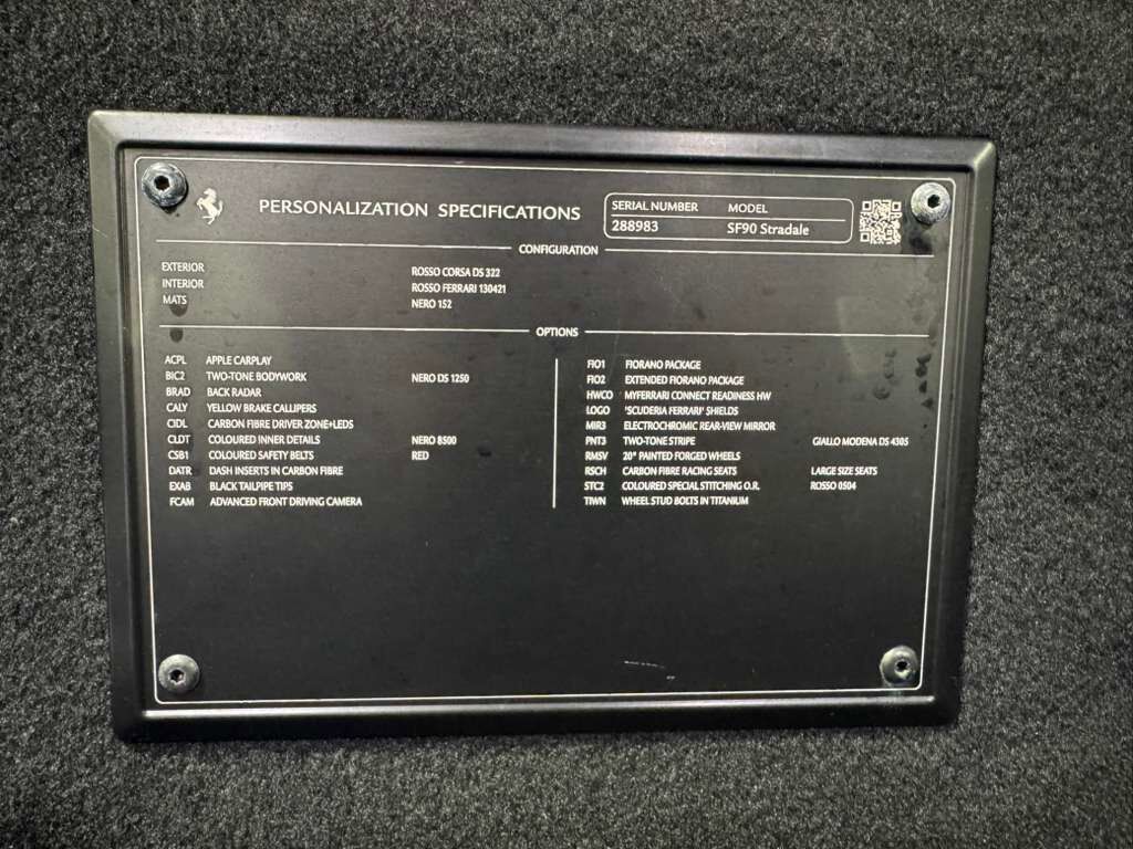 2023 Ferrari SF90 Stradale Rosso Corsa paint, two-tone, Rosso Ferrari interior, Extended Fiorano package, carbon seats & MORE!! Fort Lauderdale FL