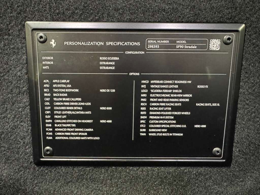 2023 Ferrari SF90 Stradale Rosso Scuderia paint, Extra-Range interior, surround view, front lift, carbon galore AND MUCH MORE!! Fort Lauderdale FL