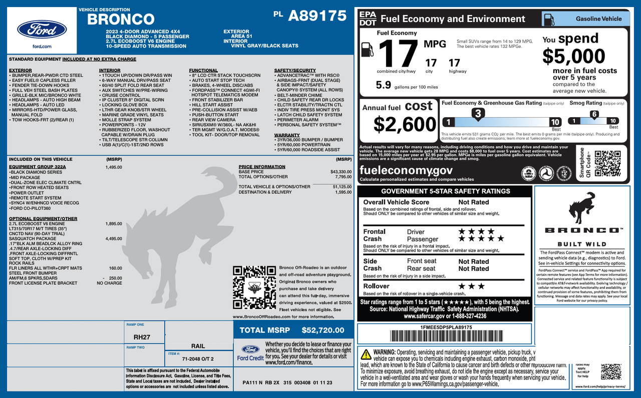 2023 Ford Bronco Black Diamond Knoxville TN