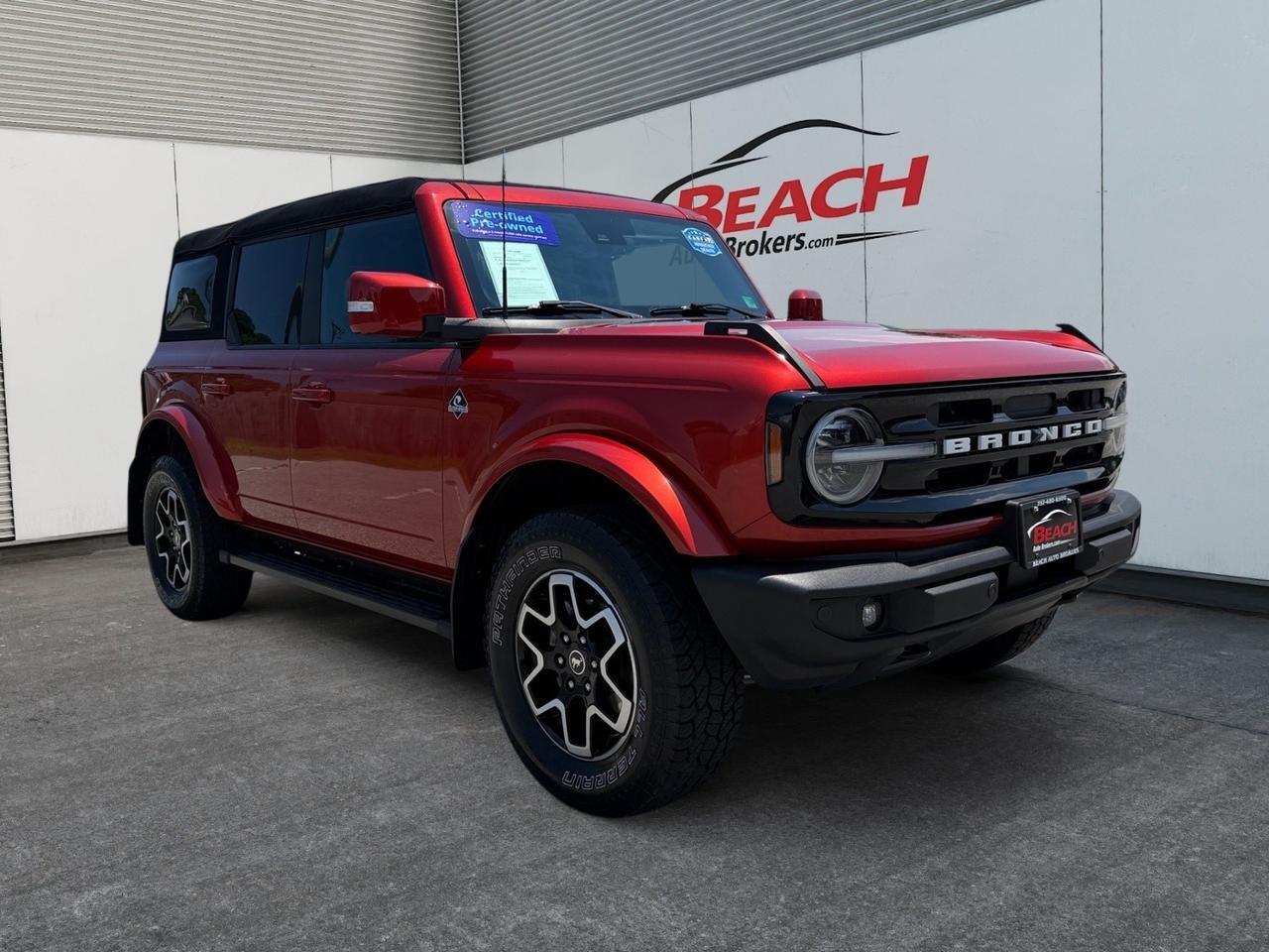 2023 Ford Bronco Outer Banks, HEATED SEATS, RUNNING BOARDS, POWER/HEATED MIRRORS, APPLE CARPLAY/ANDORID AUTO, AUTO START/STOP, PUSH BUTTON START, BACKUP CAMERA, CLEAN CARFAX, ONLY 1 OWNER!