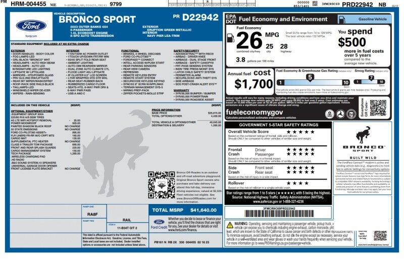 2023 Ford Bronco Sport Outer Banks - 1-OWNER - LEATHER - SUNROOF Webster MA