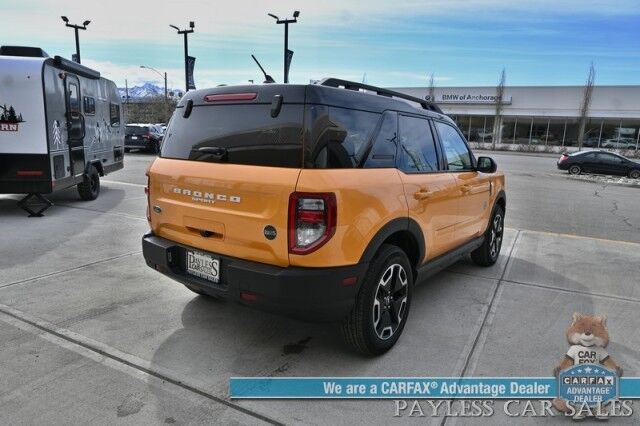 2023 Ford Bronco Sport Outer Banks / 4X4 / Auto Start / Technology Pkg / Co-Pilot Assist + / Power & Heated Leather Seats / Heated Steering Wheel / NAV / B&O Speakers / Lane Departure & Blind Spot / Back Up Cam / Only 17K Miles / 1-Owner Anchorage AK