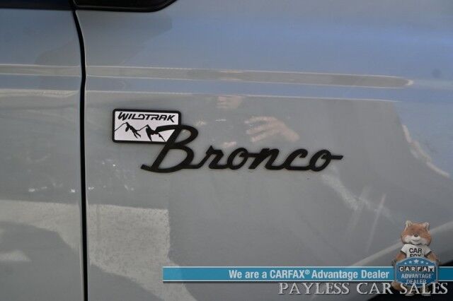 2023 Ford Bronco Wildtrak / 4X4 / LUX & HIGH Pkg / Auto Start / Power & Heated Leather Seats / Heated Steering / NAV / Co-Pilot 360 / Adaptive Cruise / Lane Departure & Blind Spot / Apple CarPlay & Android Auto / Tow Pkg / 1-Owner Anchorage AK