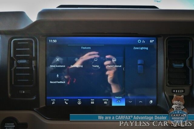 2023 Ford Bronco Wildtrak / 4X4 / LUX & HIGH Pkg / Auto Start / Power & Heated Leather Seats / Heated Steering / NAV / Co-Pilot 360 / Adaptive Cruise / Lane Departure & Blind Spot / Apple CarPlay & Android Auto / Tow Pkg / 1-Owner Anchorage AK