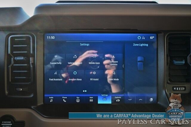 2023 Ford Bronco Wildtrak / 4X4 / LUX & HIGH Pkg / Auto Start / Power & Heated Leather Seats / Heated Steering / NAV / Co-Pilot 360 / Adaptive Cruise / Lane Departure & Blind Spot / Apple CarPlay & Android Auto / Tow Pkg / 1-Owner Anchorage AK