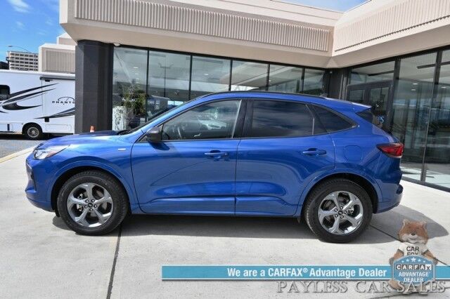 2023 Ford Escape ST-Line / AWD / Cold Weather Pkg / Auto Start / Power & Heated Leather Seats / Heated Steering Wheel / Lane Watch & Blind Spot / Apple CarPlay & Android Auto / Back Up Cam / 32 MPG / 1-Owner Anchorage AK