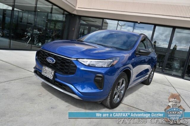 2023 Ford Escape ST-Line / AWD / Cold Weather Pkg / Auto Start / Power & Heated Leather Seats / Heated Steering Wheel / Lane Watch & Blind Spot / Apple CarPlay & Android Auto / Back Up Cam / 32 MPG / 1-Owner Anchorage AK