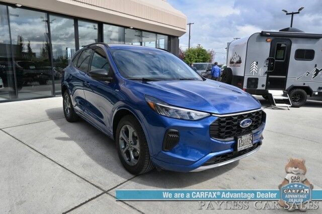 2023 Ford Escape ST-Line / AWD / Cold Weather Pkg / Auto Start / Power & Heated Leather Seats / Heated Steering Wheel / Lane Watch & Blind Spot / Apple CarPlay & Android Auto / Back Up Cam / 32 MPG / 1-Owner Anchorage AK