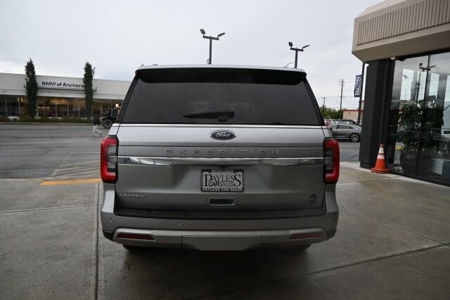 2023 Ford Expedition Limited / 4X4 / Auto Start / Heated & Cooled Leather Seats / Heated Steering Wheel / Panoramic Sunroof / NAV / B&O Speakers / Adaptive Cruise / Lane Depart & Blind Spot / Rear Captain Chairs / 3rd Row / Seats 7 / 1-Owner Anchorage AK
