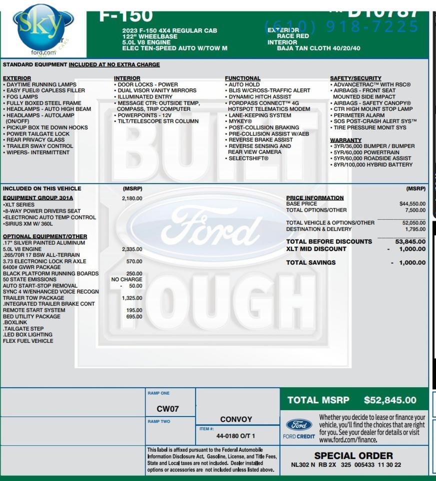 2023 Ford F-150 Regular Cab 4WD XLT SUPERCHARGED + 22in Wheels West Chester PA