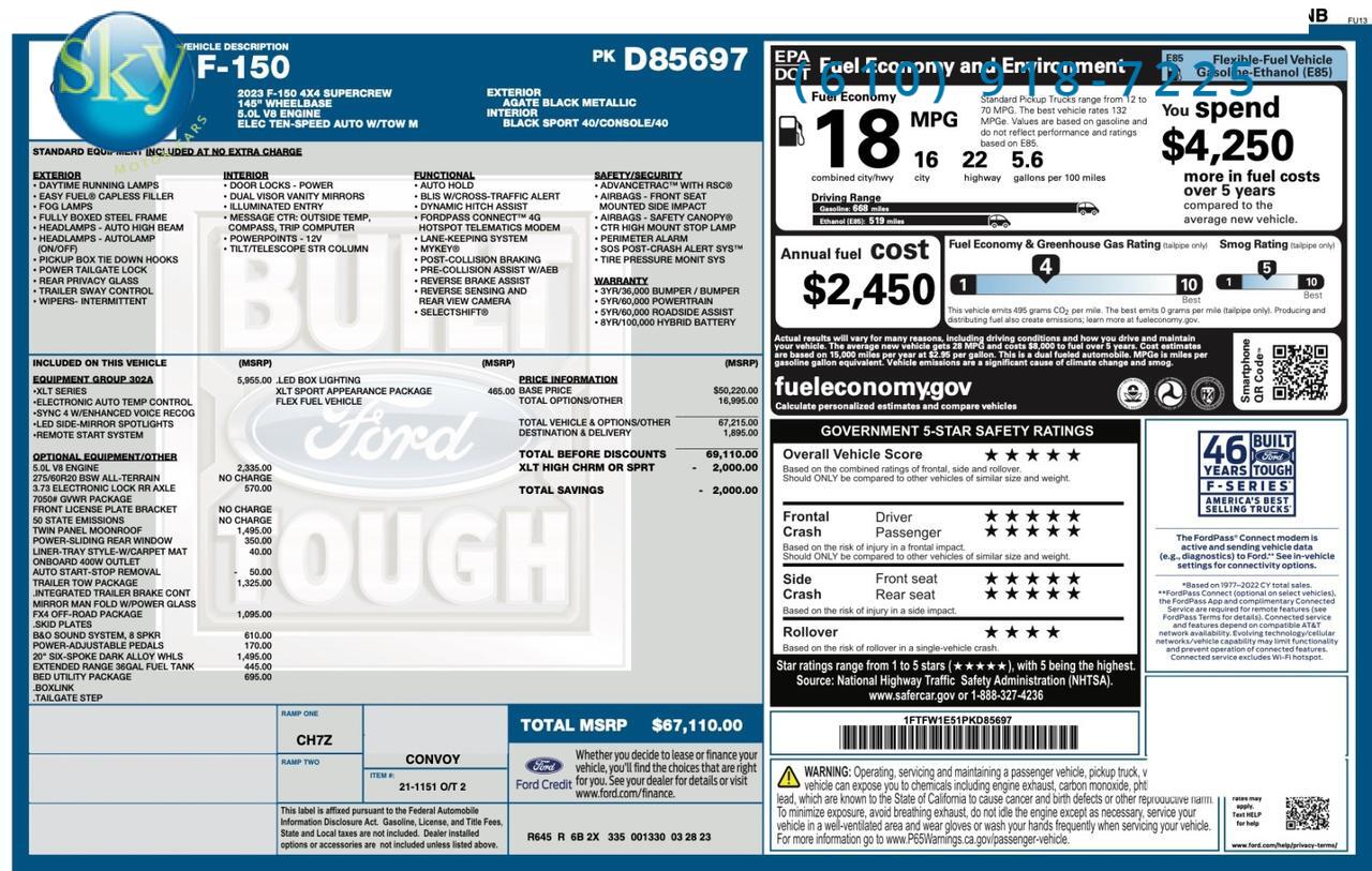 2023 Ford F-150 SuperCrew 4WD XLT ROCKY RIDGE