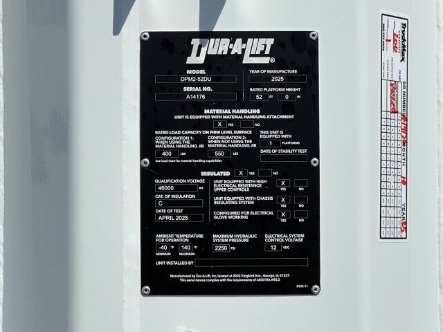 2023 Ford F-600XL 4x4 - BLOWOUT SALE - 16' Steel Flatbed Bucket Truck 59' Working Height Dur-A-Lift DMP2-52DU Telescopic Articulating Material Handling Homestead FL