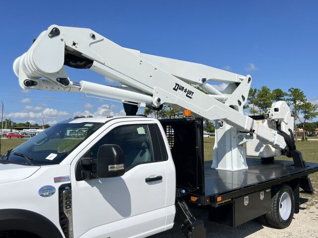2023 Ford F-600XL 4x4 - BLOWOUT SALE - 16' Steel Flatbed Bucket Truck 59' Working Height Dur-A-Lift DMP2-52DU Telescopic Articulating Material Handling Homestead FL