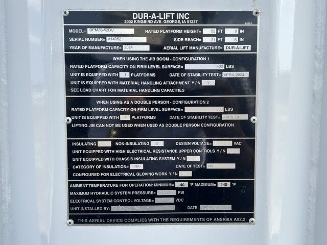 2023 Ford F-600XL 4x4 16&apos; Steel Flatbed Truck w/ Dur-A-Lift DPM2-52DU 59&apos; Working Heig Homestead FL