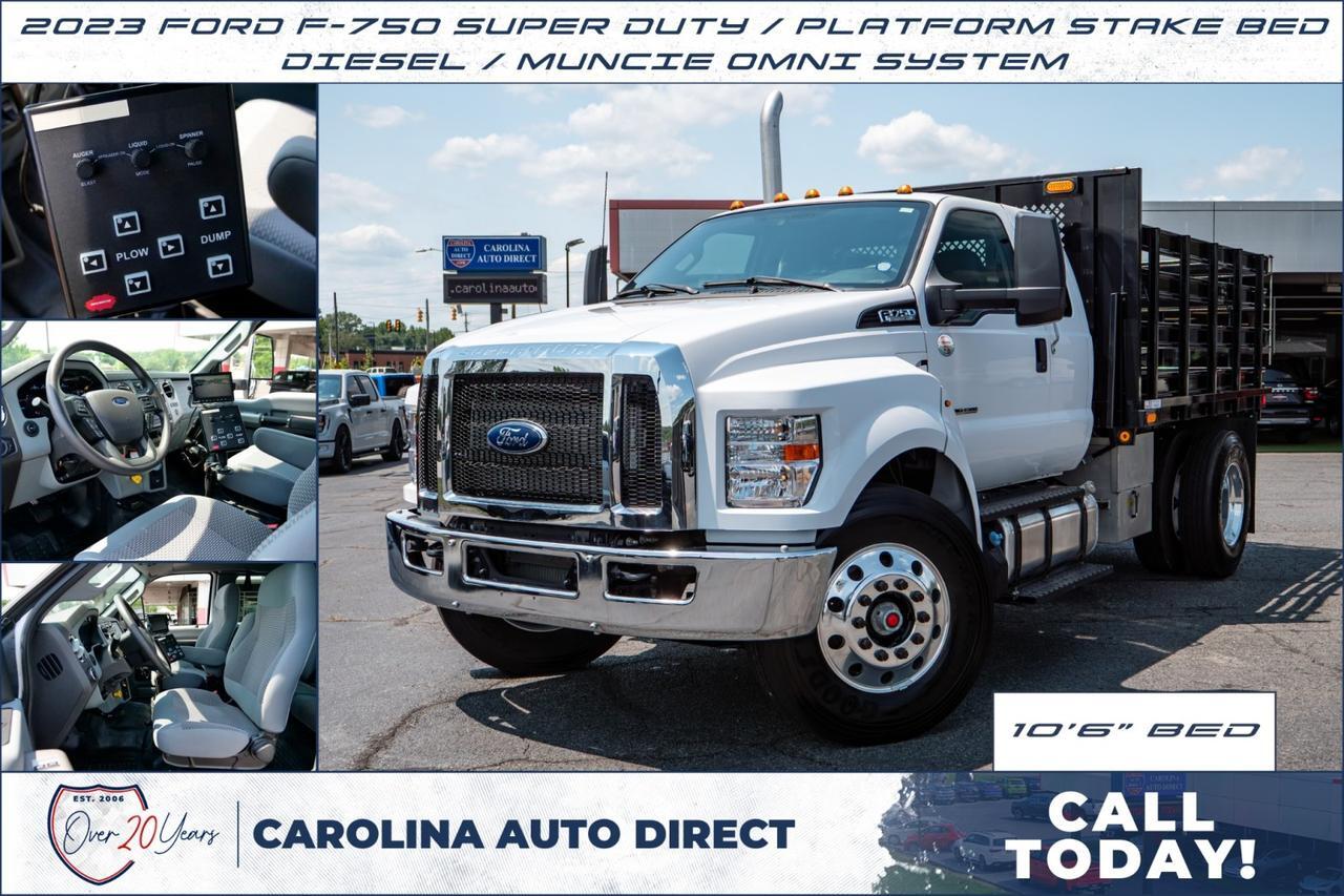 2023 Ford F-750 Super Duty / Platform Stake Bed / Diesel / Muncie Omni System!