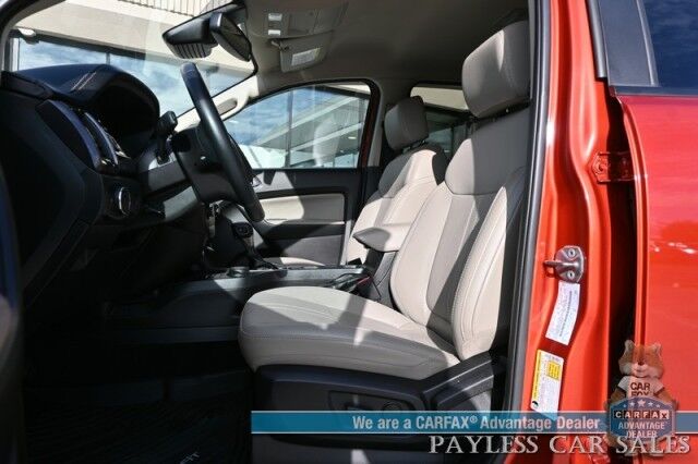 2023 Ford Ranger Lariat / 4X4 / Crew Cab / Power & Heated Leather Seats / Lane Watch & Blind Spot Alert / Apple CarPlay & Android Auto / Back Up Cam / Leer Matching Canopy / Keyless Entry & Start / Alloy Wheels / 1-Owner Anchorage AK