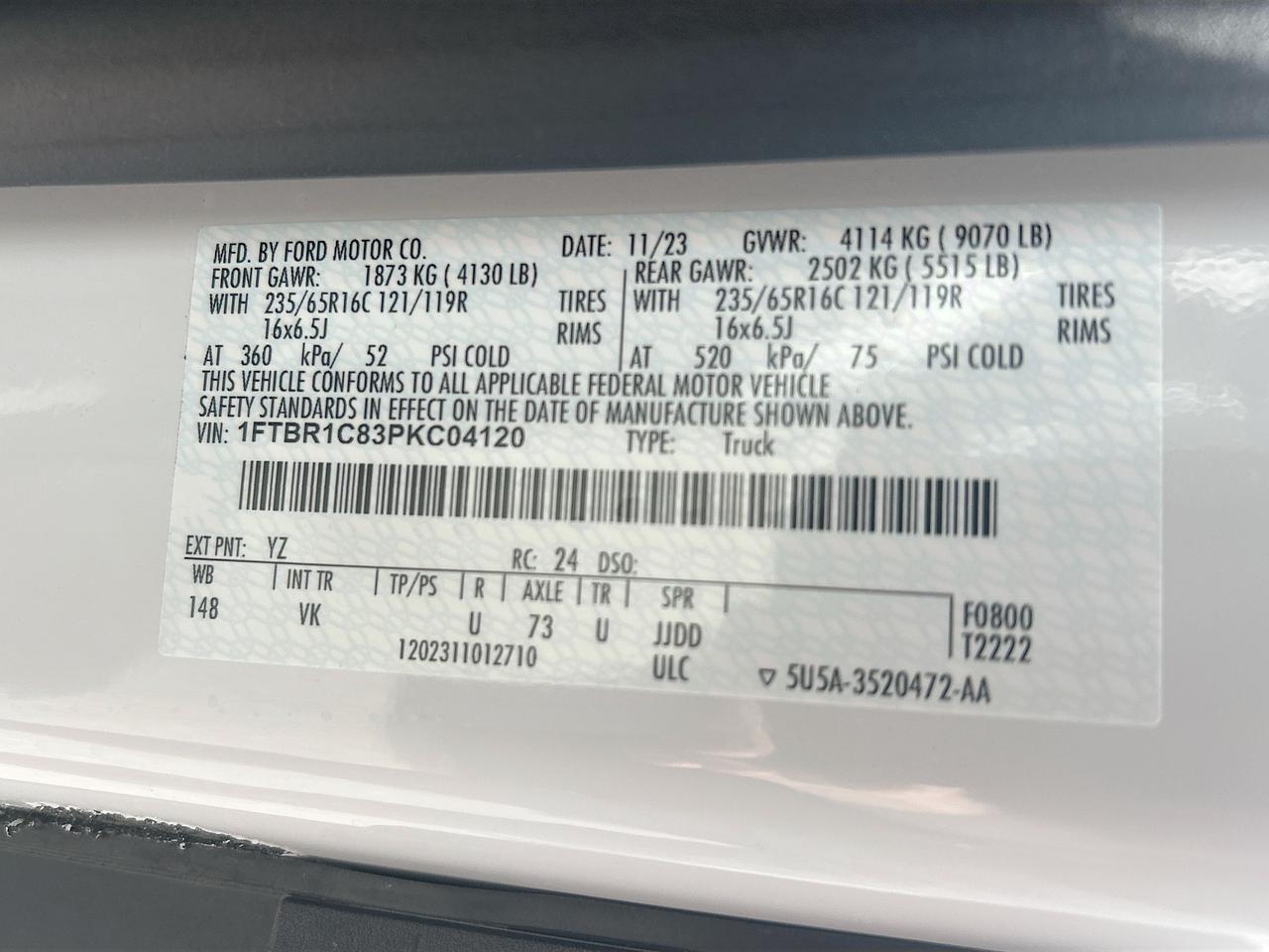 2023 Ford Transit Cargo Van T-250 Med Rf 9070 GVWR RWD Venice FL