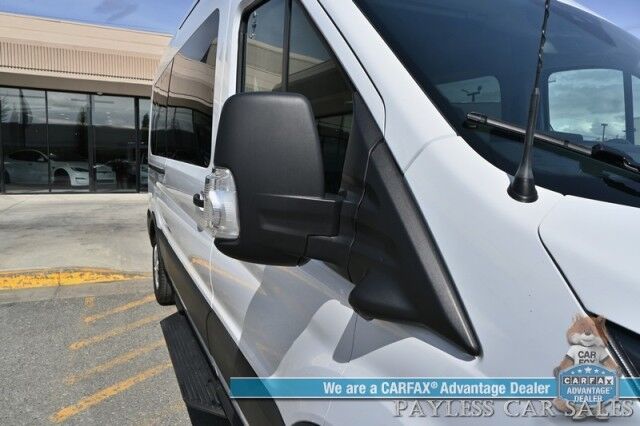 2023 Ford Transit Passenger Wagon Med Roof XLT / 3.5L V6 / Leather Bucket Seats / Navigation / Blind Spot Alert / Apple CarPlay & Android Auto / Seats 8 / 360 View Camera / Cruise Control / Air Conditioning /Fog Lights / Running Board / 1-Owner Anchorage AK
