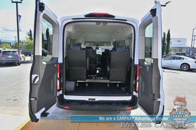 2023 Ford Transit Passenger Wagon Med Roof XLT / 3.5L V6 / Leather Bucket Seats / Navigation / Blind Spot Alert / Apple CarPlay & Android Auto / Seats 8 / 360 View Camera / Cruise Control / Air Conditioning /Fog Lights / Running Board / 1-Owner Anchorage AK