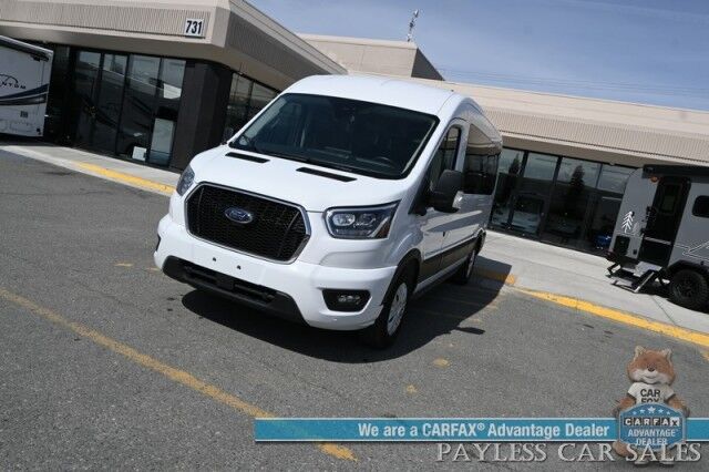 2023 Ford Transit Passenger Wagon Med Roof XLT / 3.5L V6 / Leather Bucket Seats / Navigation / Blind Spot Alert / Apple CarPlay & Android Auto / Seats 8 / 360 View Camera / Cruise Control / Air Conditioning /Fog Lights / Running Board / 1-Owner Anchorage AK