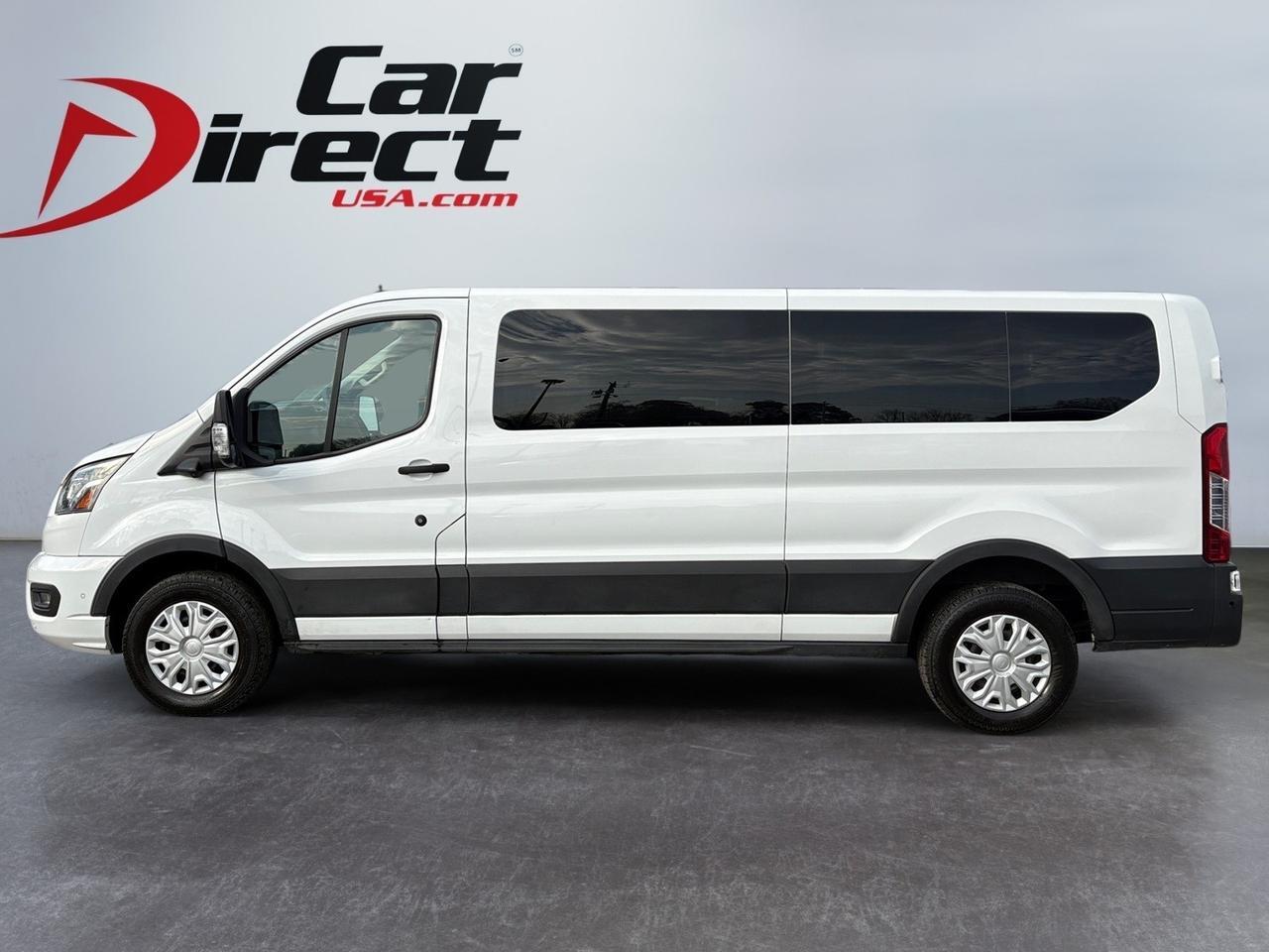 2023 Ford Transit Passenger Wagon XLT, BLIND SPOT ASSIST, AUTO START/STOP, 360 BACKUP CAMERA, POWER RUNNING BOARDS, LANE KEEP ASSIST, PRE COLLISION BRAKING, DAYTIME RUNNING LIGHTS, ONLY 1 OWNER, CLEAN CARFAX, LOAD EVERYONE UP IN THIS VAN!