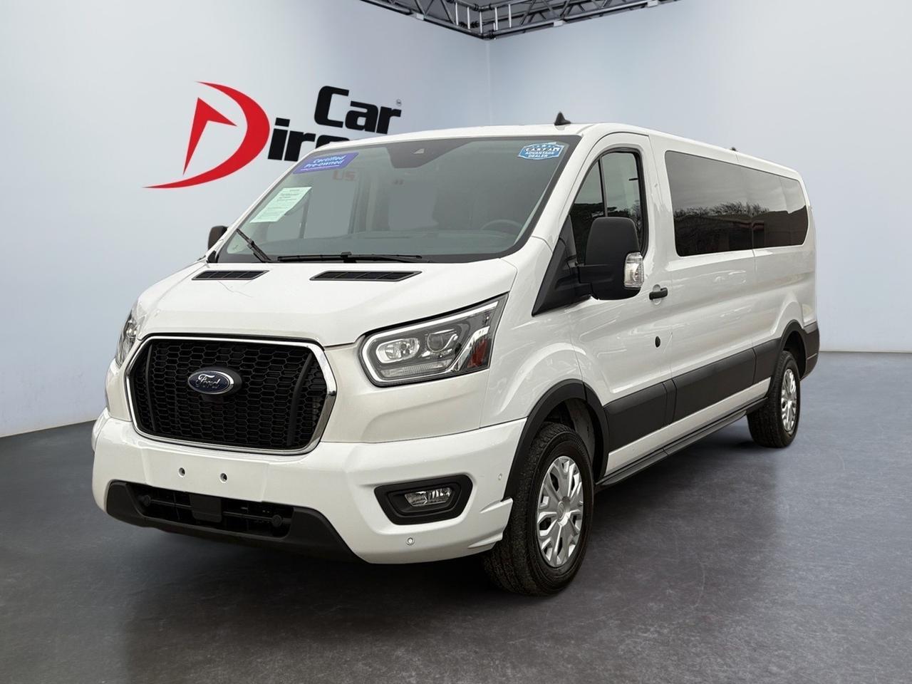 2023 Ford Transit Passenger Wagon XLT, POWER RUNNING BOARDS, AUTO START/STOP, LANE KEEP ASSIST, BLIND SPOT ALERT, BACKUO CAMERA, LOW MILEAGE, ONLY 1 OWNER, CLERAN CARFAX, THIS VAN IS WHAT YOU NEED FOR THOSE LONG TRIPS!