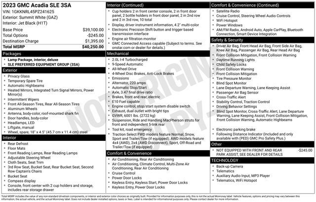 2023 GMC Acadia SLE Raleigh NC