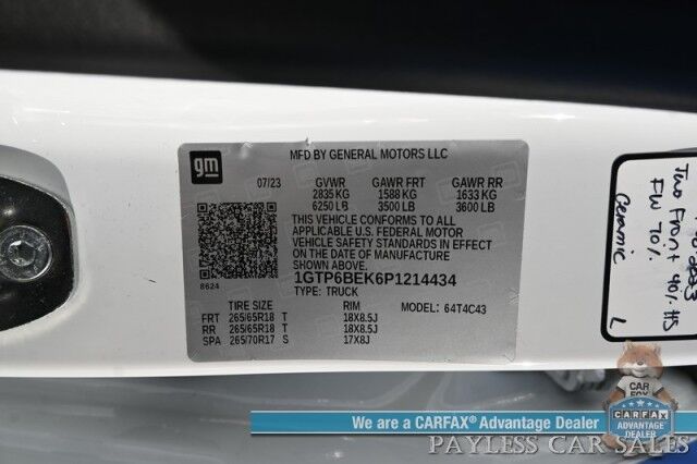 2023 GMC Canyon Elevation / 4X4 / AutoStart / Convenience Pkg / Preferred Pkg / Power & Heated Seats / Lane Departure & Forward Collision Alert / Apple CarPlay & Android Auto / Backup Camera / Bed Liner / Tow Pkg / 1-Owner Anchorage AK