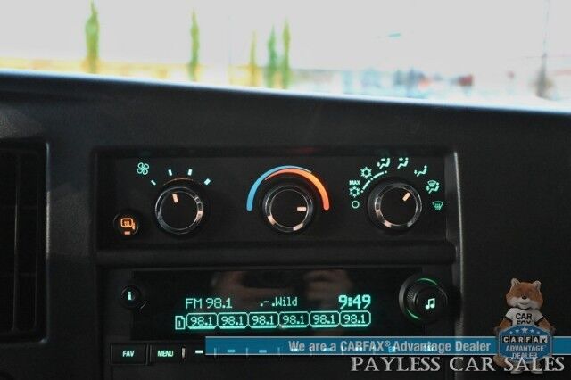 2023 GMC Savana Cargo Van 2500 / Chrome Appearance & Cold Climate Pkg / 4.3L V6 / Driver Convenience Pkg / Bulkhead / Power Locks, Windows & Mirrors / Aux Input / Air Conditioning / Cruise Control / Running Boards / 1-Owner Wasilla AK