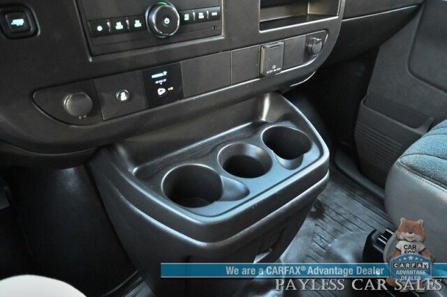 2023 GMC Savana Cargo Van 2500 / Chrome Appearance & Cold Climate Pkg / 4.3L V6 / Driver Convenience Pkg / Bulkhead / Power Locks, Windows & Mirrors / Aux Input / Air Conditioning / Cruise Control / Running Boards / 1-Owner Wasilla AK