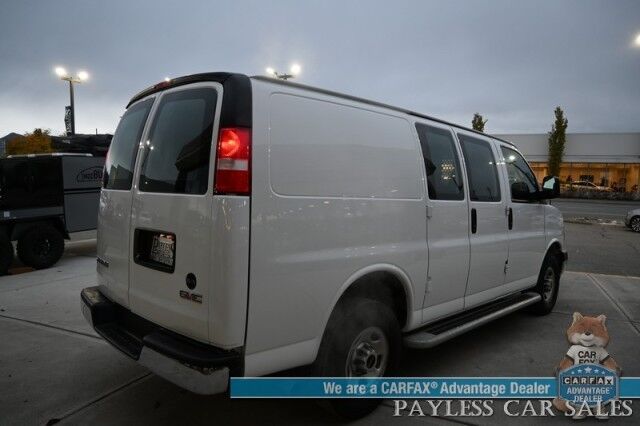 2023 GMC Savana Cargo Van 2500 / Chrome Appearance & Cold Climate Pkg / 4.3L V6 / Driver Convenience Pkg / Bulkhead / Power Locks, Windows & Mirrors / Aux Input / Air Conditioning / Cruise Control / Running Boards / 1-Owner Anchorage AK 2023 GMC Savana Cargo Van 2500 / Chrome Appearance & Cold Climate Pkg / 4.3L V6 / Driver Convenience Pkg / Bulkhead / Power Locks, Windows & Mirrors / Aux Input / Air Conditioning / Cruise Control / Running Boards / 1-Owner Anchorage AK