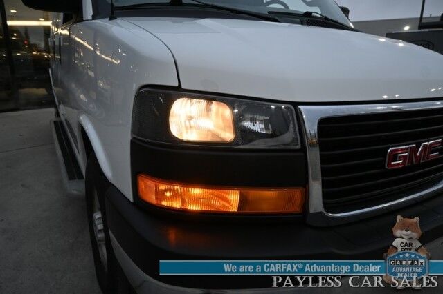 2023 GMC Savana Cargo Van 2500 / Chrome Appearance & Cold Climate Pkg / 4.3L V6 / Driver Convenience Pkg / Bulkhead / Power Locks, Windows & Mirrors / Aux Input / Air Conditioning / Cruise Control / Running Boards / 1-Owner Anchorage AK 2023 GMC Savana Cargo Van 2500 / Chrome Appearance & Cold Climate Pkg / 4.3L V6 / Driver Convenience Pkg / Bulkhead / Power Locks, Windows & Mirrors / Aux Input / Air Conditioning / Cruise Control / Running Boards / 1-Owner Anchorage AK