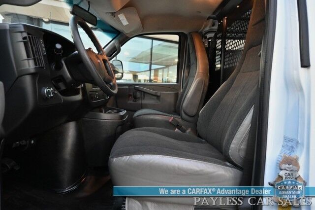 2023 GMC Savana Cargo Van 2500 / Chrome Appearance & Cold Climate Pkg / 4.3L V6 / Driver Convenience Pkg / Bulkhead / Power Locks, Windows & Mirrors / Aux Input / Air Conditioning / Cruise Control / Running Boards / 1-Owner Anchorage AK 2023 GMC Savana Cargo Van 2500 / Chrome Appearance & Cold Climate Pkg / 4.3L V6 / Driver Convenience Pkg / Bulkhead / Power Locks, Windows & Mirrors / Aux Input / Air Conditioning / Cruise Control / Running Boards / 1-Owner Anchorage AK