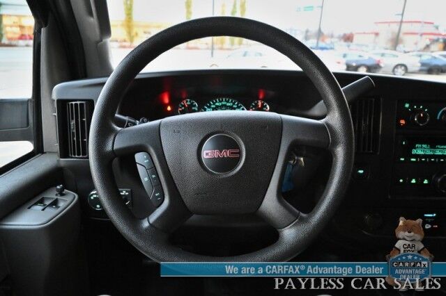 2023 GMC Savana Cargo Van 2500 / Chrome Appearance & Cold Climate Pkg / 4.3L V6 / Driver Convenience Pkg / Bulkhead / Power Locks, Windows & Mirrors / Aux Input / Air Conditioning / Cruise Control / Running Boards / 1-Owner Anchorage AK 2023 GMC Savana Cargo Van 2500 / Chrome Appearance & Cold Climate Pkg / 4.3L V6 / Driver Convenience Pkg / Bulkhead / Power Locks, Windows & Mirrors / Aux Input / Air Conditioning / Cruise Control / Running Boards / 1-Owner Anchorage AK
