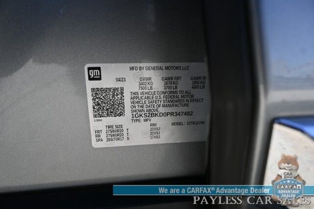 2023 GMC Yukon SLT / 4X4 / Auto Start / Heated & Cooled Leather Seats / Bose Speakers / Lane Depart & Blind Spot / Forward Collision Alert / 3rd Row / Seats 7 / Apple CarPlay & Android Auto / Back Up Camera / Tow Pkg / 1-Owner Anchorage AK