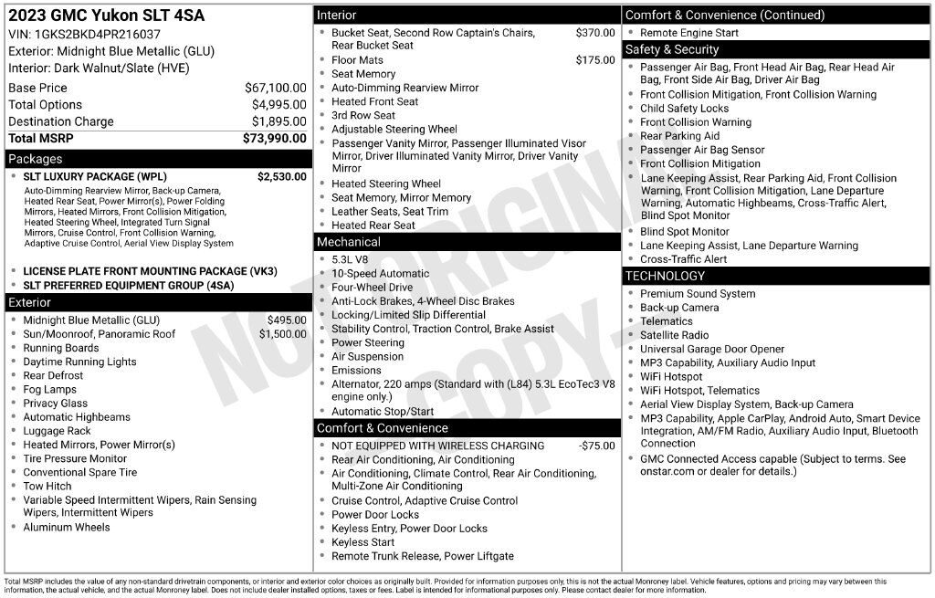 2023 GMC Yukon SLT OR