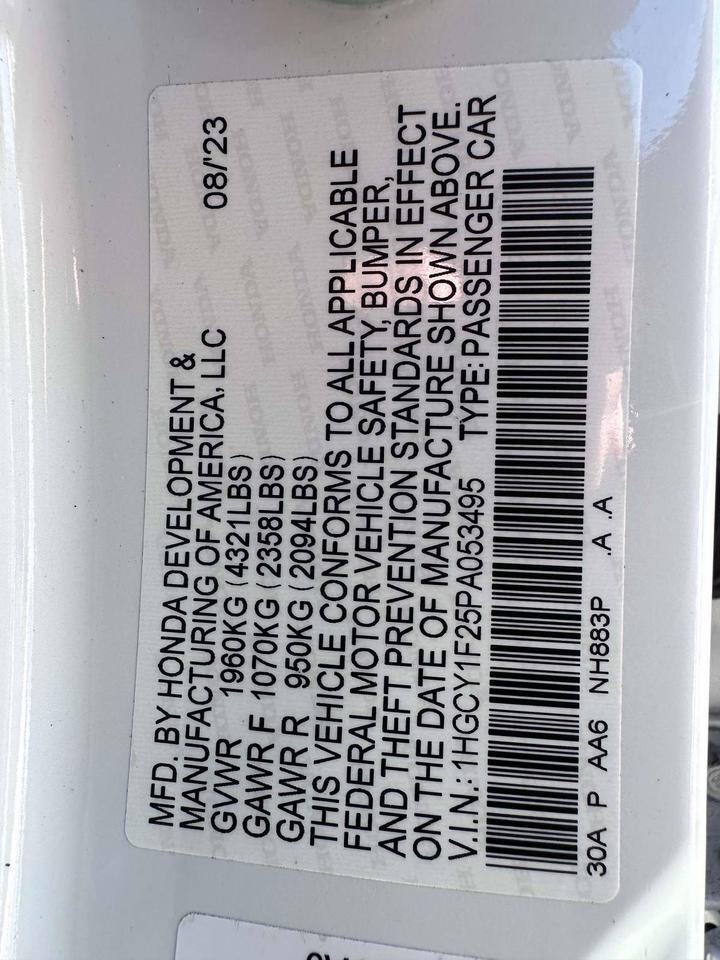 2023 Honda Accord Sedan LX San Clemente CA