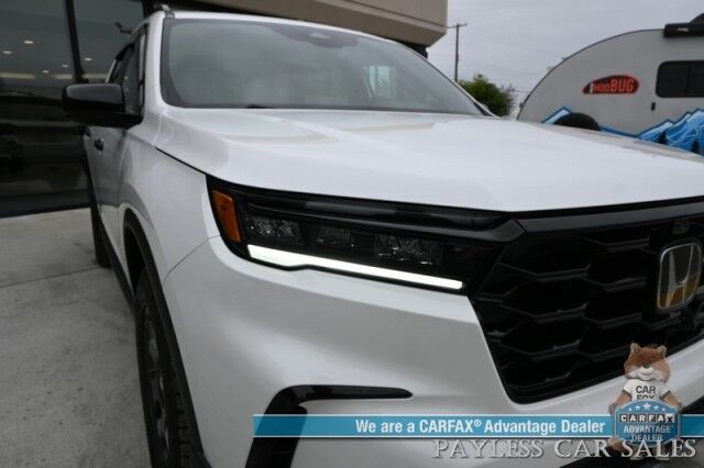 2023 Honda Pilot TrailSport / AWD / AutoStart / Power & Heated Leather Seats / Heated Steering / Panoramic Sunroof / Lane Departure & Blind Spot / Apple CarPlay & Android Auto / 360 Cam / 3rd Row / Seats 7 / Tow Pkg / 1-Owner Anchorage AK
