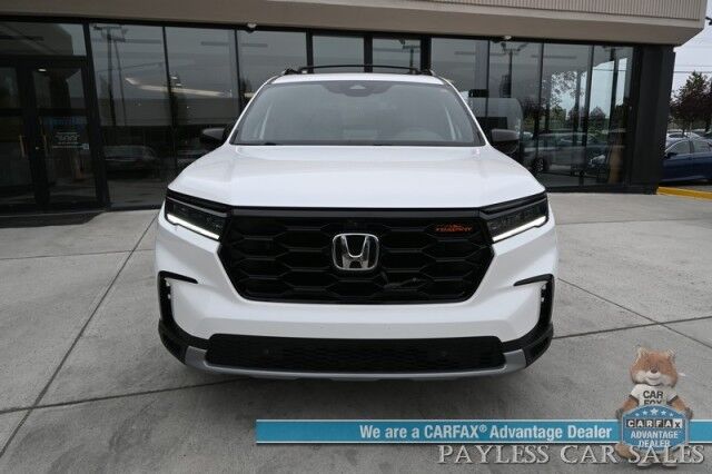 2023 Honda Pilot TrailSport / AWD / AutoStart / Power & Heated Leather Seats / Heated Steering / Panoramic Sunroof / Lane Departure & Blind Spot / Apple CarPlay & Android Auto / 360 Cam / 3rd Row / Seats 7 / Tow Pkg / 1-Owner Anchorage AK