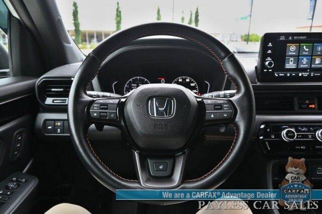 2023 Honda Pilot TrailSport / AWD / AutoStart / Power & Heated Leather Seats / Heated Steering / Panoramic Sunroof / Lane Departure & Blind Spot / Apple CarPlay & Android Auto / 360 Cam / 3rd Row / Seats 7 / Tow Pkg / 1-Owner Anchorage AK