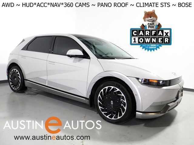 2023 Hyundai IONIQ 5 Limited AWD *HEADS-UP DISPLAY, PANORAMA GLASS ROOF, NAVIGATION, ADAPTIVE CRUISE, 360 VIEW CAMERAS, SMART PARKING, CLIMATE SEATS, HEATED STEERING, WIRELESS CHARGING, BOSE AUDIO, APPLE CARPLAY Round Rock TX 2023 Hyundai IONIQ 5 Limited AWD *HEADS-UP DISPLAY, PANORAMA GLASS ROOF, NAVIGATION, ADAPTIVE CRUISE, 360 VIEW CAMERAS, SMART PARKING, CLIMATE SEATS, HEATED STEERING, WIRELESS CHARGING, BOSE AUDIO, APPLE CARPLAY Round Rock TX