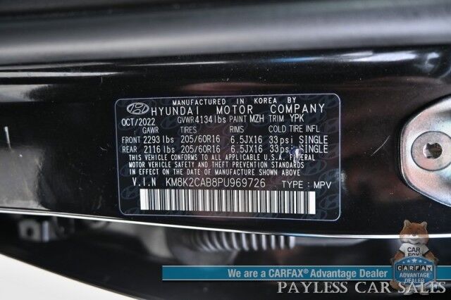 2023 Hyundai Kona SE / AWD / Auto Start / Apple CarPlay & Android Auto / Blind Spot Alert / Lane Departure Alert / Collision Alert / Back Up Camera / Cruise Control / Block Heater / 33 MPG / 1-Owner Anchorage AK
