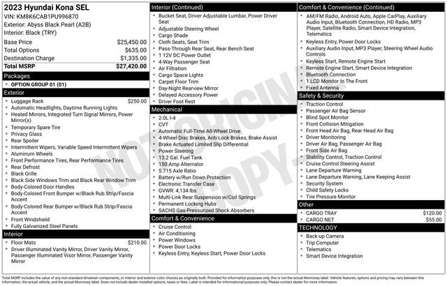 2023 Hyundai Kona SEL Raleigh NC