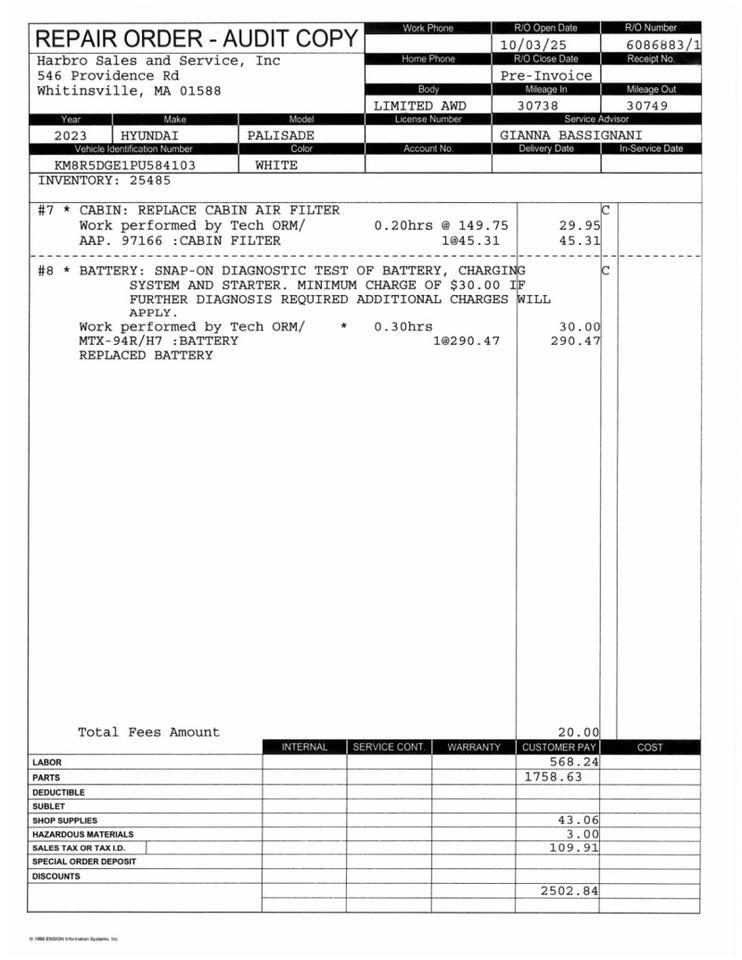 2023 Hyundai Palisade Limited - 1 OWNER - LOADED Whitinsville MA