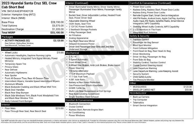 2023 Hyundai Santa Cruz SEL Raleigh NC