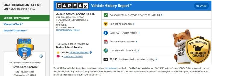 2023 Hyundai Santa Fe SEL - 1 OWNER - LOW MILES - LEATHER - SUNROOF Whitinsville MA