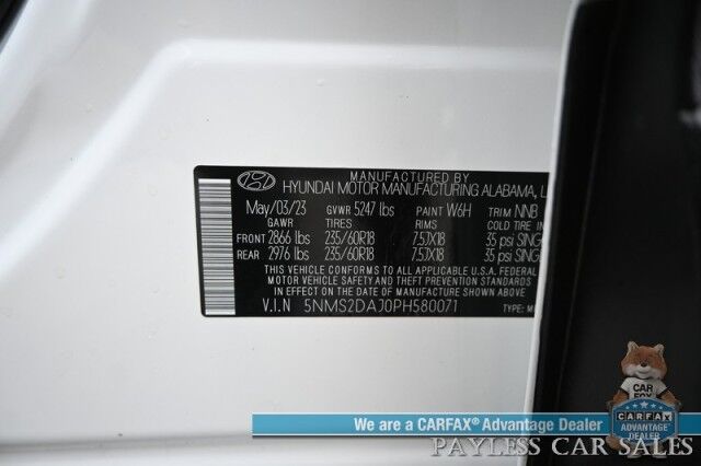 2023 Hyundai Santa Fe SEL / AWD / AutoStart / Power & Heated Cloth Seats / Navigation / Lane Departure & Blind Spot Alert / Adaptive Cruise / Apple CarPlay & Android Auto / Backup Camera / Keyless Entry & Start / 25 MPG / 1-Owner Anchorage AK