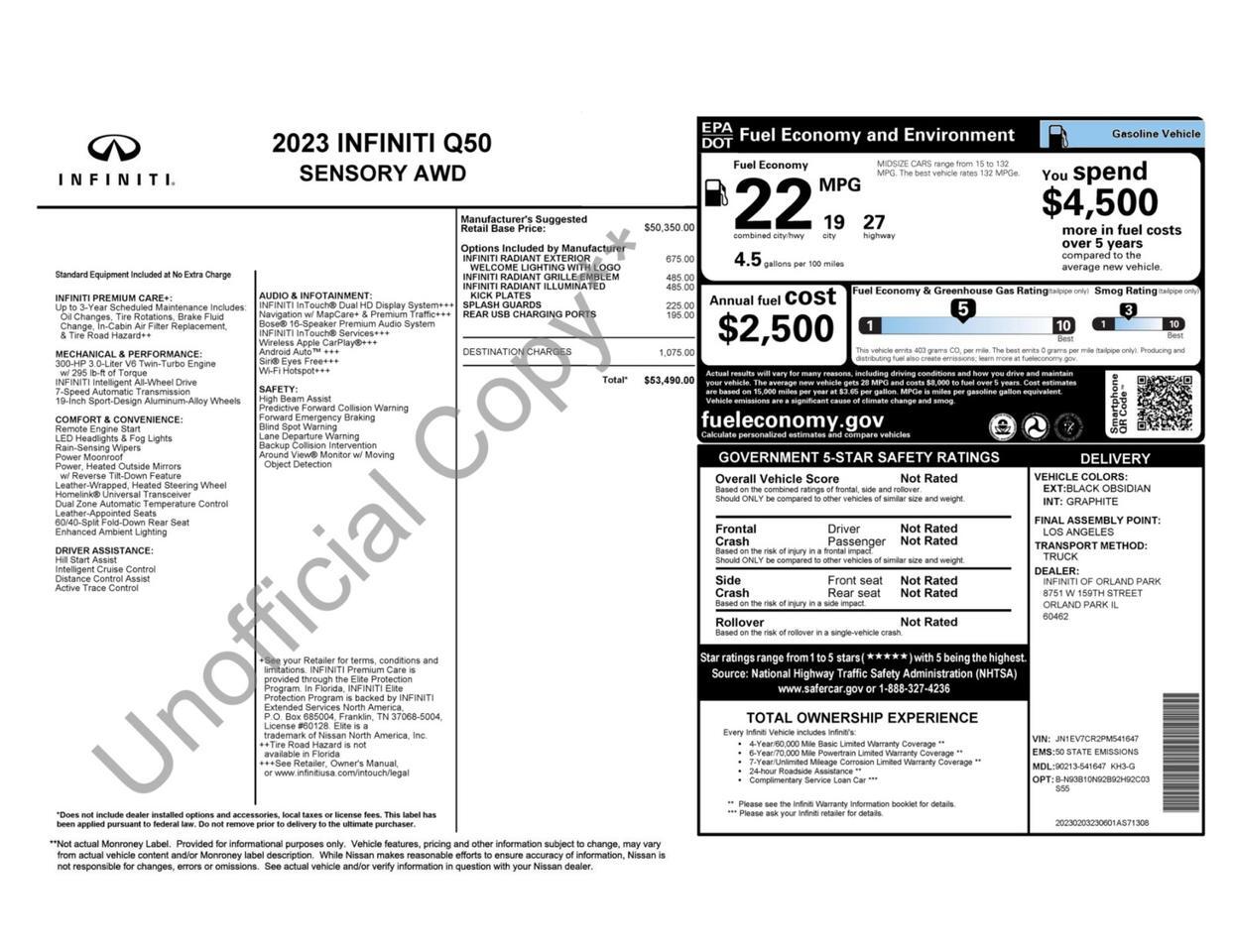 2023 INFINITI Q50 SENSORY AWD Tallmadge OH