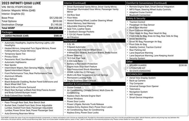 2023 INFINITI QX60 LUXE Raleigh NC