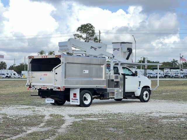 2023 International CV515 Dur-A-Lift DTAX2-45FP 50' Insulated Aerial Lift Bucket Truck with 9'9 Chipper Dump